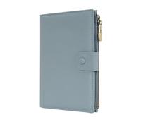 WASON Funda Pasaporte Cuero Billetera Viaje con Bloqueo RFID - Ranura Pasaporte con Bolsillo con Cremallera para DNI, Tarjeta de embarque boleto Efectivo Tarjeta SD (Azul)