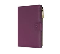 WASON Funda Pasaporte Cuero Billetera Viaje - Ranura Pasaporte con Bolsillo con Cremallera para DNI, Tarjeta de embarque boleto Efectivo Tarjeta SD Elementos Esenciales de Viaje (Morado)