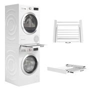 Wasophoogte Bandeja de Secado Extensible de Conexión para Lavadora/Secador, Kit de Unión Universal para Lavadora y Secadora, Kit Apilado Universal, Capacidad de Carga 100kg, RMBO0026