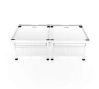 Wasophoogte® - Mueble para lavadora universal con cajón y tendedero doble - Color: blanco - Altura: 42 cm - Suministrado con soportes de pared - Tamaño: 65 x 60,5 cm