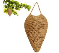 Wasp Nest Decoy, Crochet Hanging Repellents, Realistic Woven Design, Weather-Resistant Construction, Outdoor Garden Porch Use, 36 x 20 cm Dark Brown Light Brown