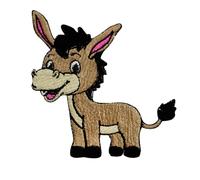 WASPRO Parche de burro, lindo parche de burro, parche de animal, parche de dibujos animados, parche para niños, parche bordado para planchar o coser en ropa, etc. 8 x 8 cm