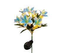 Wasserdichte Solarblumen Für Außen - 7-köpfige Künstliche Lilien-Lichtdekor Mit Erdspieß, Wasserdichte Solar-Gartenleuchten Für Den Außenbereich | Für Terrasse, Park, Gehweg, Balkon, Hochzeit, Hof, P