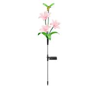 Wasserdichte Solarblumenleuchten - Lilienblüte Mit Kolibri - Gartendekoration Terrasse Dekorative Solarleuchten Für Hof Und Garten, für Terrasse, Rasen, Wege, Deck, Balkon, Hof, Einfahrt