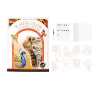 Wasserfarben Malbuch | Tragbar Und Entspannend Dreifach - Kinder Aquarell Tagebuch Malbuch Set,Für Geburtstag Weihnachten Anfänger Entspannung Meditation Zuhause Büro