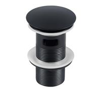 Wasserrhythm Desagüe desplegable para lavabo negro mate ranurado para fregaderos de baño con tapón de resorte Clack Clack 1/4 BSPP estándar del Reino Unido