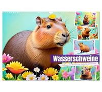 Wasserschweine. Mit Capybaras durch Fluss, Feld und Jahreszeiten (Wandkalender 2026 DIN A3 quer), CALVENDO Monatskalender: Liebling aller kleinen und großen Kinder