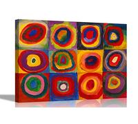 Wassily Kandinsky - Cuadrados de estudio de color con círculos concéntricos sobre lienzo, 76 x 50 cm