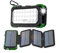 WASTDE Power Bank Solar 26,800 mAh con Panel Solar, Cargador Solar Power Bank USB-C 18W Salida/Entrada Carga Rápida con luz de Camping y luz (SOS), Baterías Externas para Teléfonos Tabletas