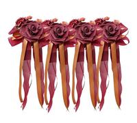 WASTEBIN Juego de 4 rosas artificiales para boda, decoración de coche, hermosas copas de boda, acento floral para decoraciones nupciales