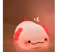 Wastou Axolotl Luz Nocturna, LED Suave Lindo Axolotl Luz, Regulable Silicona Brillo Kindergarten Luz Nocturna, Recargable Lindo Noche Luz Lámpara Táctil