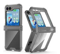 WATACHE for Galaxy Z Flip 5 Case with Hinge Protection, Z Flip 5 Case Clear Slim Transparente Shockproof Hinge Hard Flip5 Phone Case Cover, Clear Black