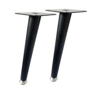 WATAOW 20cm Juego de 2 Patas para Muebles Negras | Patas Metálicas Cónicas Inclinadas | Pies de Sofá de Repuesto | Almohadillas Antideslizantes Ajustables(Plata)