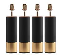 WATAOW 20cm Patas de Mueble de Madera 4 pcs - Pies Cilíndricos para Cama/Sofá/Armario - Núcleo de Madera Maciza con Superficie Metálica - Elevadores de Muebles(Black Gold,10cm/3.9in)