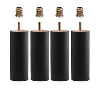 WATAOW 20cm Patas de Mueble de Madera 4 pcs - Pies Cilíndricos para Cama/Sofá/Armario - Núcleo de Madera Maciza con Superficie Metálica - Elevadores de Muebles(Negro,8cm/3.1in)