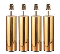 WATAOW 20cm Patas de Mueble de Madera 4 pcs - Pies Cilíndricos para Cama/Sofá/Armario - Núcleo de Madera Maciza con Superficie Metálica - Elevadores de Muebles(Gold,10cm/3.9in)