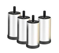 WATAOW 4 Kit Patas Ajustables para Muebles, 6-30cm Pies de Extensión con Varillas Roscadas M6/M8, Patas de Cama de Aluminio para Frigorífico Lavadora Armario(Plata,12cm/4.7in(M6))