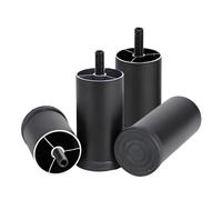 WATAOW 4 Kit Patas Ajustables para Muebles, 6-30cm Pies de Extensión con Varillas Roscadas M6/M8, Patas de Cama de Aluminio para Frigorífico Lavadora Armario(Negro,12cm/4.7in(M6))