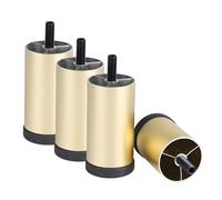 WATAOW 4 Kit Patas Ajustables para Muebles, 6-30cm Pies de Extensión con Varillas Roscadas M6/M8, Patas de Cama de Aluminio para Frigorífico Lavadora Armario(Gold,12cm/4.7in(M8))