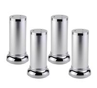 WATAOW 8-30cm Patas de Muebles Ajustables Plateadas, Juego de 4 Patas Redondas de Aleación de Aluminio para Armario Cocina Mesas Estanterías(15cm/6in)