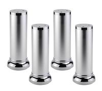WATAOW 8-30cm Patas de Muebles Ajustables Plateadas, Juego de 4 Patas Redondas de Aleación de Aluminio para Armario Cocina Mesas Estanterías(18cm/7in)