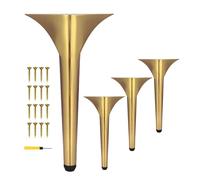 WATAOW Juego de 4 Patas de Acero Inoxidable para Muebles｜Cada Soporte hasta 130kg｜Patas de Sofá Dorado｜Pies de Cocina Negras｜Pie de Soporte Ajustables(Gold,25cm/9.84")