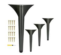 WATAOW Juego de 4 Patas de Acero Inoxidable para Muebles｜Cada Soporte hasta 130kg｜Patas de Sofá Dorado｜Pies de Cocina Negras｜Pie de Soporte Ajustables(Negro,25cm/9.84")