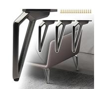 WATAOW Juego De 4 Patas De Aluminio | 18cm Patas Ajustables Sofás, Mesas De Centro Y Armarios | Pies De Metal De Alta Resistencia(Gray)
