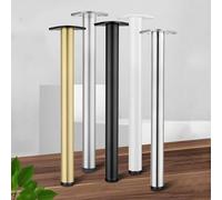 WATAOW Pata Mesa Ajustable de 80cm - 1 Pieza Patas para Somier Metálica DIY, Patas Escritorio Cilíndrico con Placa de Montaje y Tornillos, Apta para Mesas de Café(Plata,65cm/26in)