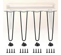 WATAOW Patas Metálicas en Forma de Horquilla Pack de 4, 40cm Patas de Mesa Carga 150kg, Pata DIY para Mesa de Café Mesita de Noche Banco(40.5cm/16in(2-Rods))