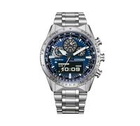 Citizen Promaster Sky Pilot JV2000-51L - Reloj Eco-Drive U830 Hombre Acero Inoxidable, Esfera Azul, Multifunción, 20 ATM
