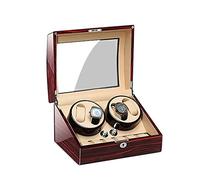 Watch Automatic Watch Winder 4+6 with Quiet Motor and 5 Rotation Modes Wood Shell Piano Paint Fit Lady and Man Automatic Watches(D-A