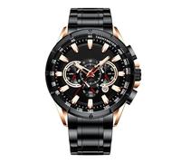 Watch Business Watch | Cronógrafo para Hombres | Grupo mecánico clásico | Elegante Reloj para Negocios, Profesores y Profesionales | Accesorios elegantes para Hombres., Negro y dorado, Se référer au