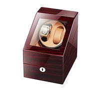 Watch Display Box 2+3 Automatic Watch Winder Box Collection Display Box,Silent Motor Flexible Watch Pillows,Luxury Wood Storage Case For Man/Woman'S Watchesdark Brown+Bro(Dark Brown+Brown
