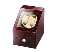 Watch Display Box 2+3 Automatic Watch Winder Box Collection Display Box,Silent Motor Flexible Watch Pillows,Luxury Wood Storage Case For Man/Woman'S Watchesdark Brown+Bro(Dark Brown+Creamy