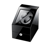 Watch Display Box 2+3 Automatic Watch Winder Box Collection Display Box,Silent Motor Flexible Watch Pillows,Luxury Wood Storage Case For Man/Woman'S Watchesdark Brown+Bro(Black+Black