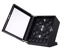 Watch Display Box 8 Automatic Watch Winder with 5 Extra Storages Spaces, Watch Winder Box Withquiet Motors,Wood Shell Piano Paint Exterior and 4 Rotation Mode Settingwood(Black+Black-8+5