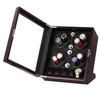 Watch Display Box 8 Automatic Watch Winder with 5 Extra Storages Spaces, Watch Winder Box Withquiet Motors,Wood Shell Piano Paint Exterior and 4 Rotation Mode Settingwood(Wood+Black-8+5