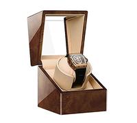 Watch Display Box Automatic Single Watch Winder For Luxury Watches - Watch Winder Box with Quiet Motor, Premium Leather Exterior and Soft Flexible Watch Pillows of Velvet(Wood Grain B