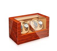 Watch Display Box Automatic Watch Winder For 2/4 Watches Wood Shell Piano Finish Watch Rotator Box Withquiet Motors Flexible Watch Pillow Fit Lady and Man Watches4+0(4+0