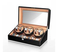 Watch Display Box Automatic Watch Winder Storage Display Box with 6+7 Slot Wood Shell Piano Self Winding Watch Rotator Box with Quiet Motor Flexible Watch Pillowa-6+7(B-6+7