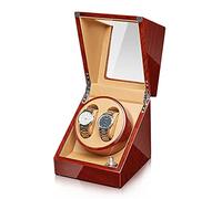 Watch Display Box Automatic Watch Winder Watches Display Box Withquiet Motor Flexible Watch Pillow Wood Shell Piano Finish 4 Rotation Mode Setting Fit Lady/Man Watches4+6(2+0