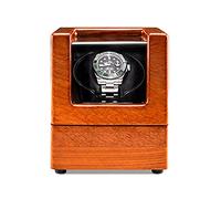 Watch Display Box Single Automatic Watch Winder Wood Shell Piano Paint Exterior with Soft Flexible Watch Pillow Andquiet Motorsbeige-A-1+0(Black-1+0