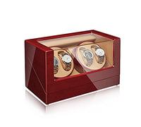 Watch Display Box Watch Winder For 2/4 Automatic Watches with Silent Motor Flexible Watch Pillow Acrylic Glass Wood Shell Piano Finish Watch Display Box2+0(4+0