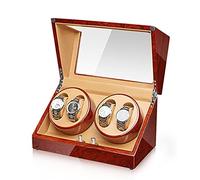 Watch Display Box Watch Winder For 4 Automatic Watches Luxury Mechanical Watch Storage Case Wood Shell Piano Self Winding Watch Rotator Box Withquiet Motor Dual Power Sup(H