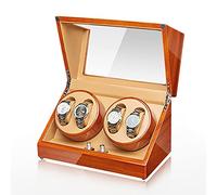 Watch Display Box Watch Winder For 4 Automatic Watches Luxury Mechanical Watch Storage Case Wood Shell Piano Self Winding Watch Rotator Box Withquiet Motor Dual Power Sup(E
