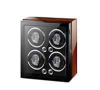 Watch Display Box Watch Winder For Automatic Watches Watch Box Automatic Winder with Led Light Silent Motor Adjustable Watch Pillows Watch Winder Display Box For 1/2/3/4/(Ebony Wood-4+0