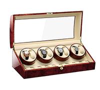 Watch Display Box Watch Winder For Automatic Watches, with Extra Watch Storages, Wood Shell Piano Finish, Silent Motor, Flexible Watch Pillowe-8+9(C-8+9