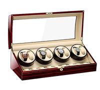 Watch Display Box Watch Winder For Automatic Watches, with Extra Watch Storages, Wood Shell Piano Finish, Silent Motor, Flexible Watch Pillowe-8+9(B-8+9