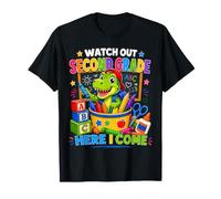 Watch out 2nd Grade Here I Come Dinosaur Back To School Kids Camiseta